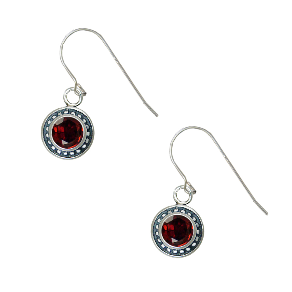 Sterling Silver Petite Garnet Gemstone Drop Dangle Earrings Sterling Silver Petite Garnet Gemstone Drop Dangle Earrings